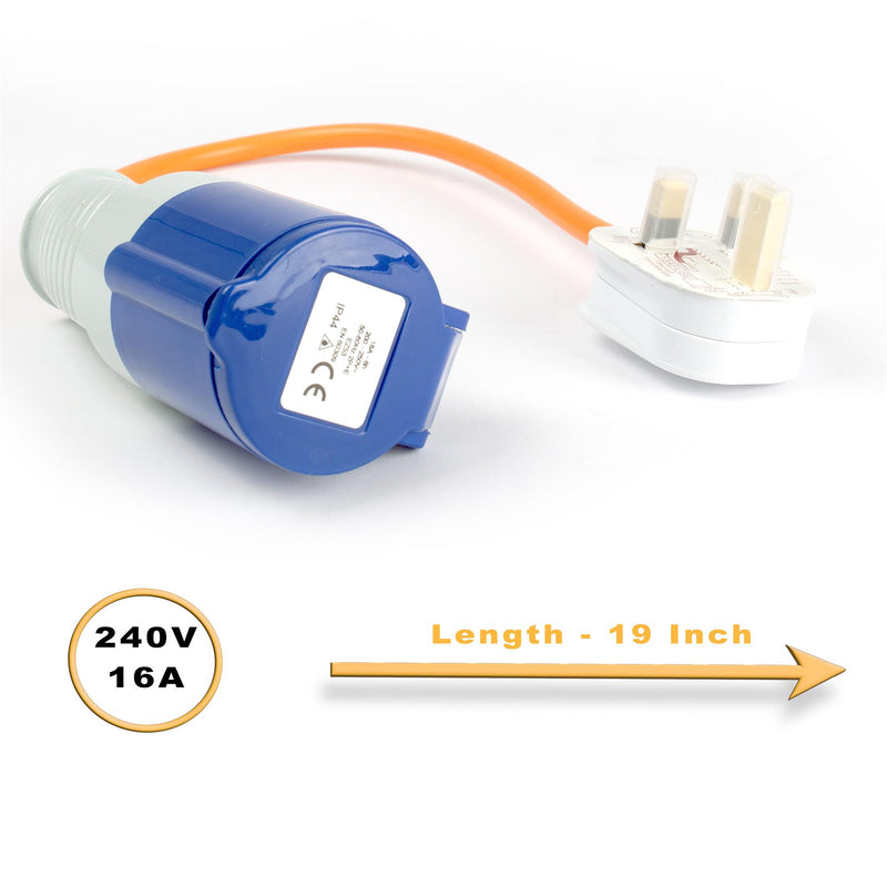 Caravan Hook Up Adapter 230V Uk Mains Conversion Plug Connector Lead Camping Crusader  - Dynamic Drive