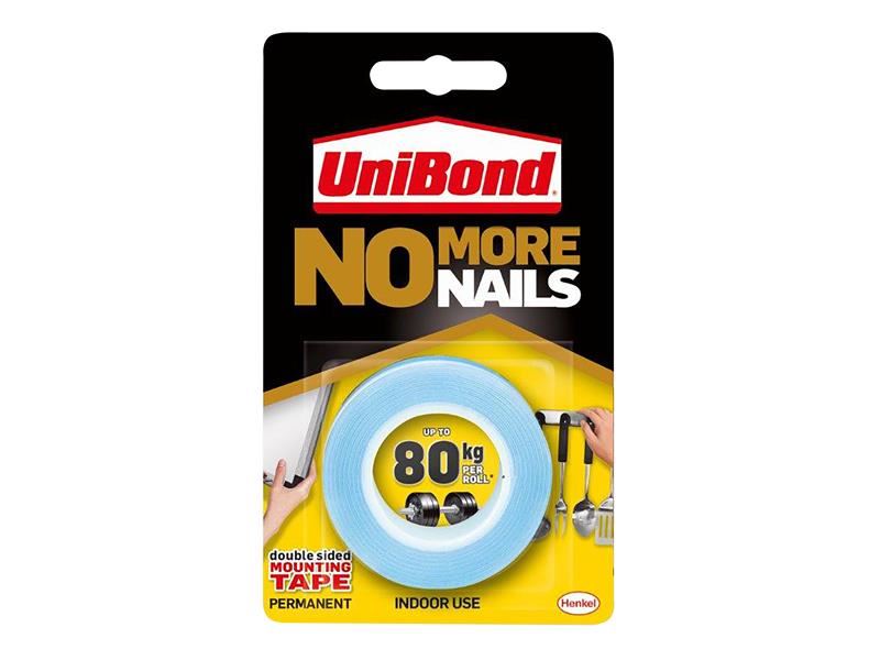 Unibond No More Nails Indoor Permanent Mounting Tape Roll 19mm x 1.5m UniBond - Dynamic Drive
