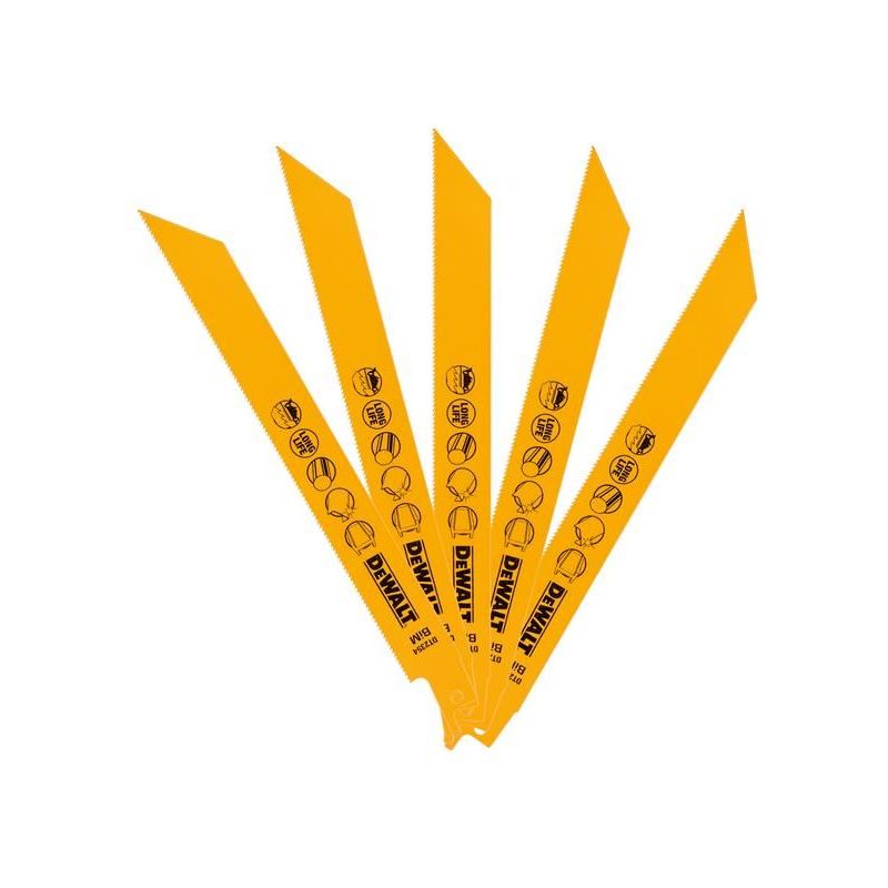 Dewalt Power Tools Bi-Metal Reciprocating Blade for Metal 203mm x 18 TPI (Pack 5) DeWALT Power Tools - Dynamic Drive