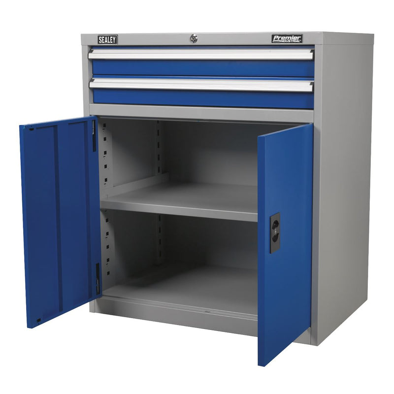 Sealey Industrial Cabinet 2 Drawer & 1 Shelf Double Locker API8810 Sealey - Dynamic Drive