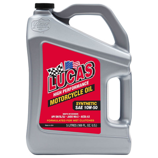 Lucas Oil Sae 10W50 Fully Synthetic Motorcycle Oil 5 Li 40784 Lucas Oil - Dynamic Drive