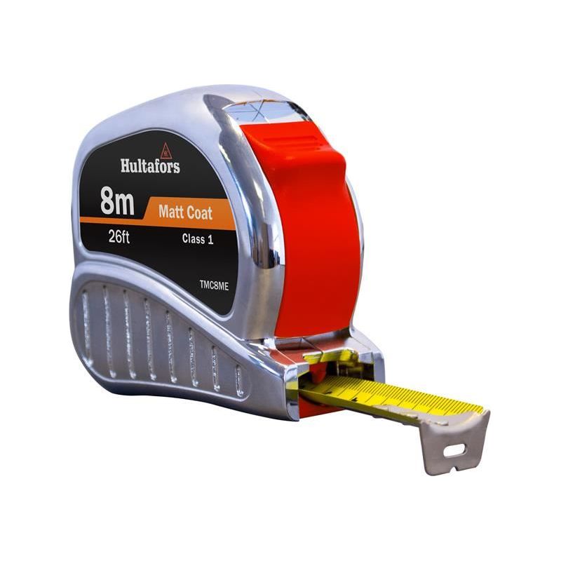 Hultafors TM8ME Chrome Tri-Matic Pocket Tape 8m/26ft (Width 25mm) Hultafors - Dynamic Drive