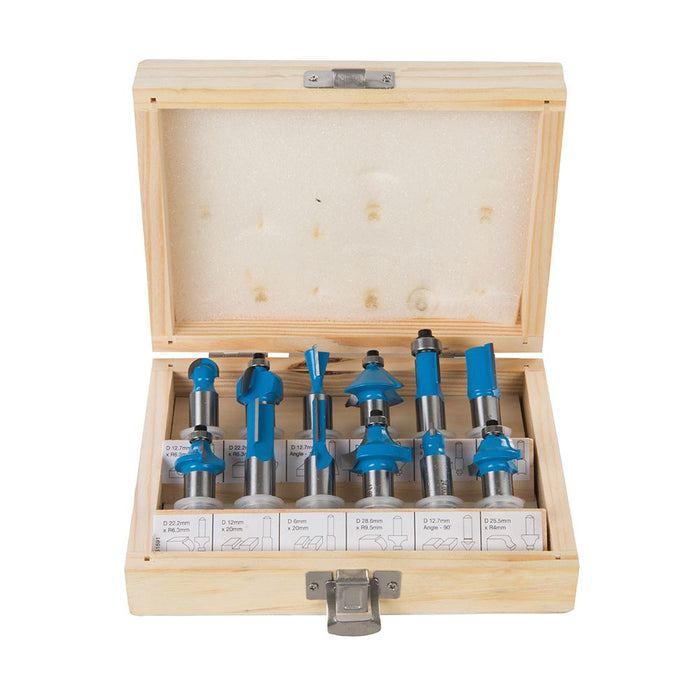 Silverline 12mm TCT Router Bit Set 12pce 12mm Silverline - Dynamic Drive