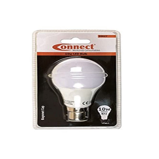 Connect 10W LED Bulb 3000K B22 Bayonet Fitting Warm White 1pc 30627 Tool Connection - Dynamic Drive
