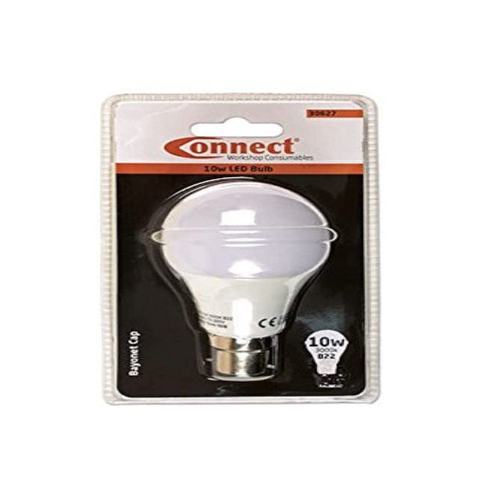 Connect 10W LED Bulb 3000K B22 Bayonet Fitting Warm White 1pc 30627 Tool Connection - Dynamic Drive