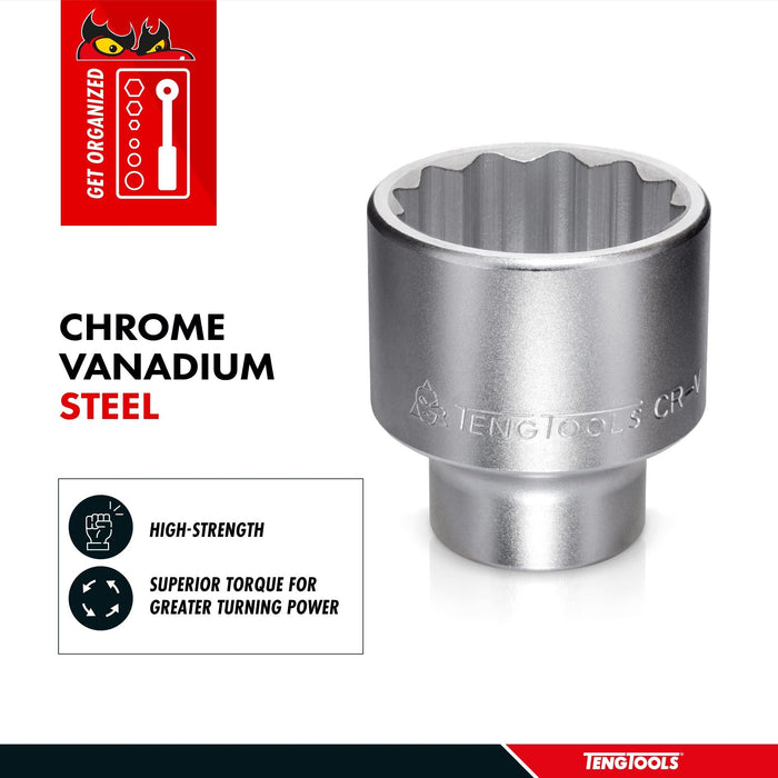 Teng Tools 1" Socket 12 pt Metric 55mm Teng Tools - Dynamic Drive