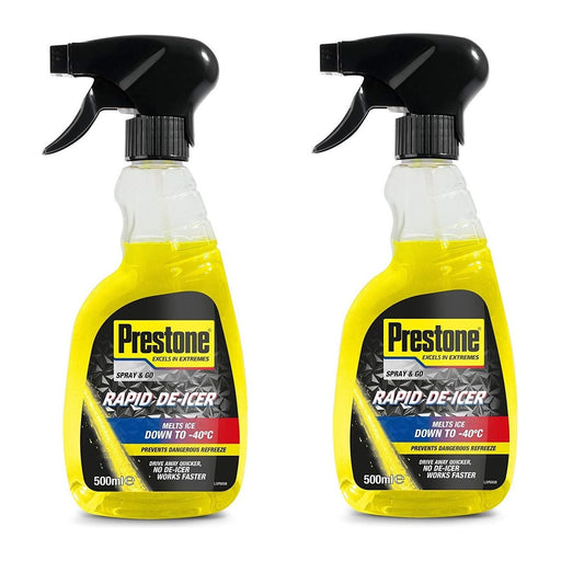 2x Prestone Rapid De-Icer Trigger Melts Ice Down to -40°C 500ml Deicer Prestone  - Dynamic Drive