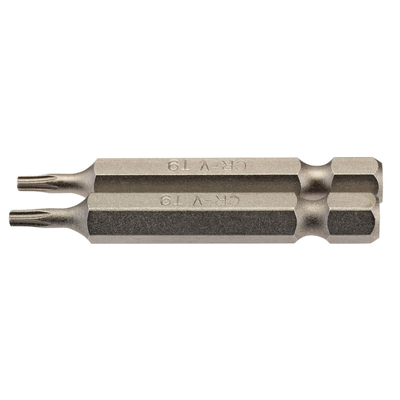 Draper TX-STAR Insert Bit, 1/4" Hex, 50mm Long, T9 (Pack of 2) Draper - Dynamic Drive