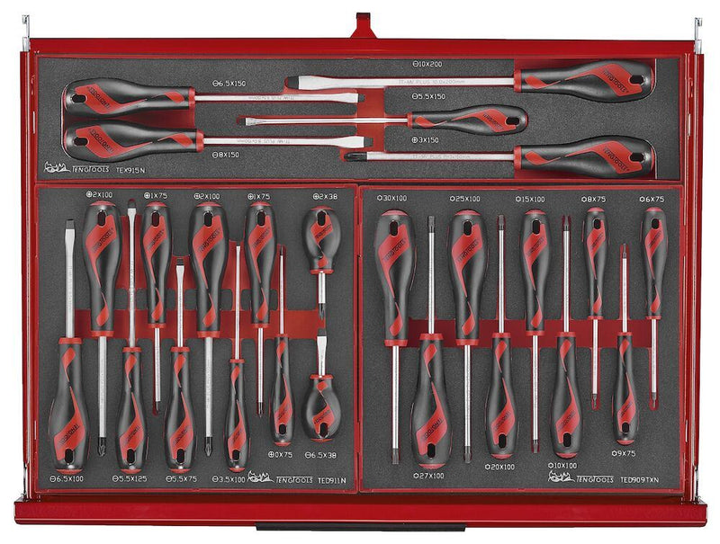 Teng Tools 26" PRO35™ stack FOAM tool kit 418 pieces red Town Tools - Dynamic Drive
