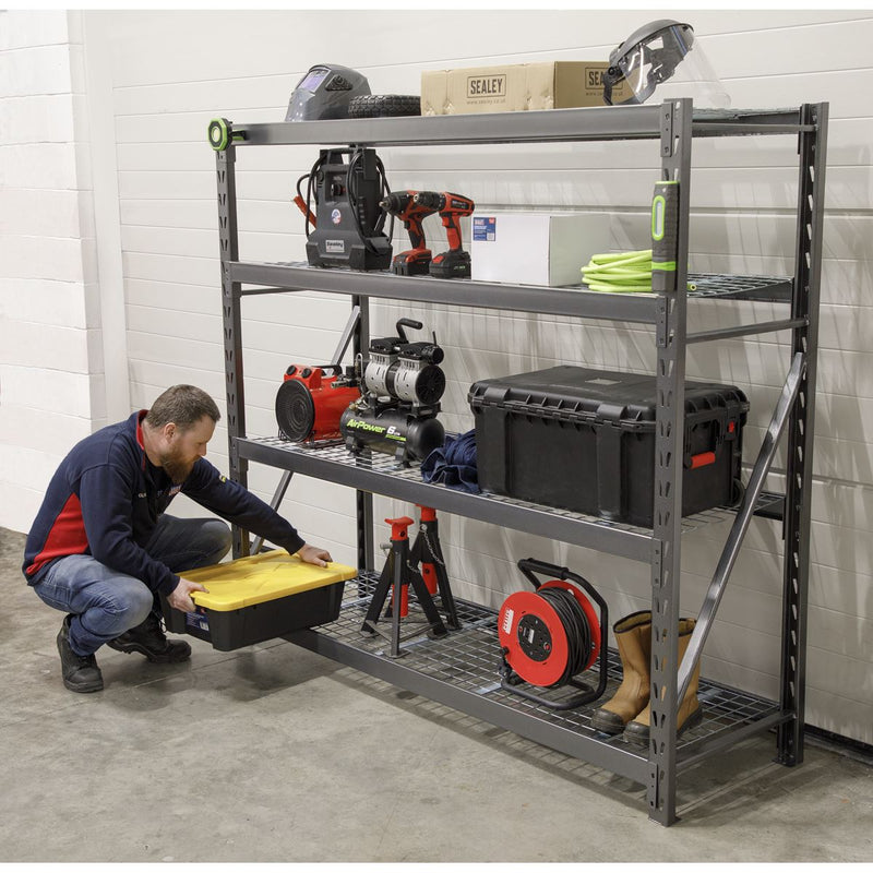 Sealey Heavy-Duty Racking Unit with 4 Mesh Shelves 640kg Capacity Per Level 1956 Sealey - Dynamic Drive