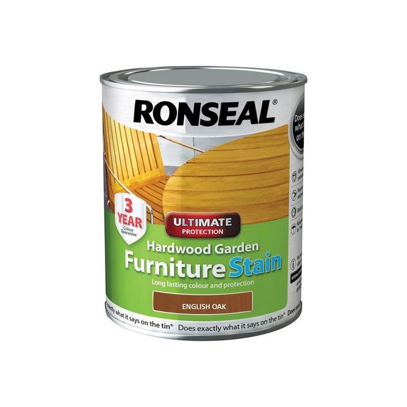 Ronseal Ultimate Protection Hardwood Garden Furniture Stain English Oak 750ml Ronseal - Dynamic Drive
