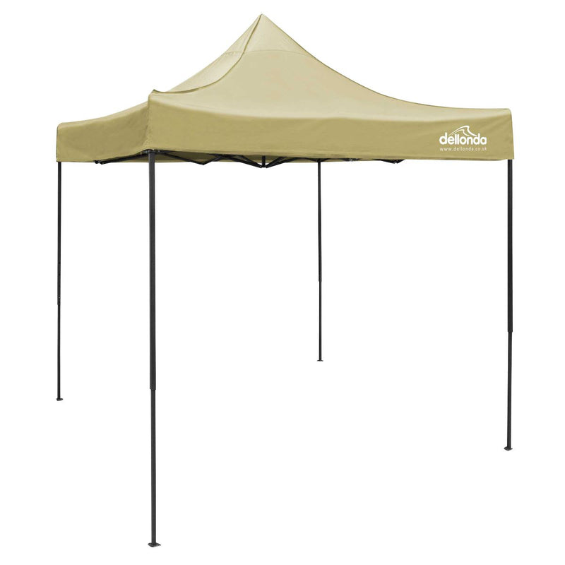 Dellonda 2x2m Pop-Up Gazebo Heavy Duty Carry Bag Rope Stakes & Weight Beige Dellonda - Dynamic Drive