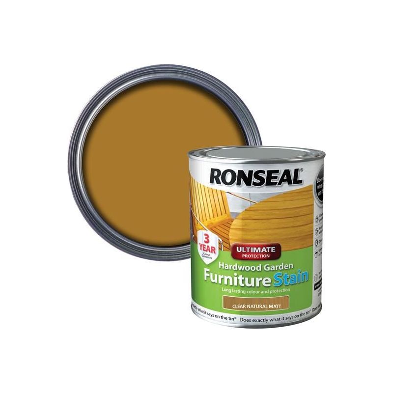 Ronseal Ultimate Protection Hardwood Garden Furniture Stain Natural Matt 750ml Ronseal - Dynamic Drive