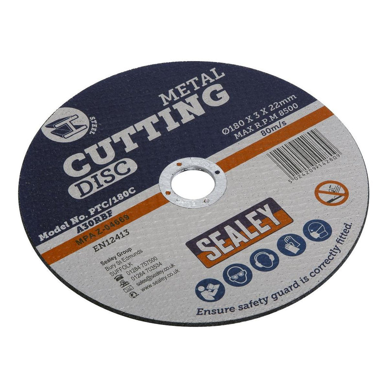 Sealey Cutting Disc180 x 3mm 22mm Bore PTC/180C Sealey - Dynamic Drive