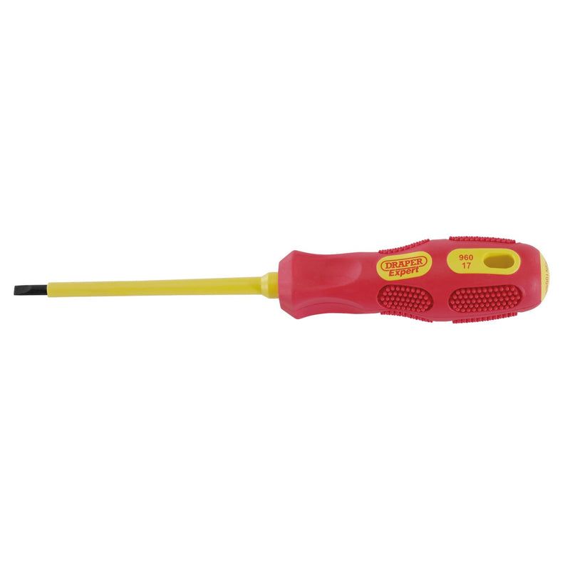Draper VDE Approved Fully Insulated Plain Slot Screwdriver, 4.0 x 100mm (Display Draper - Dynamic Drive