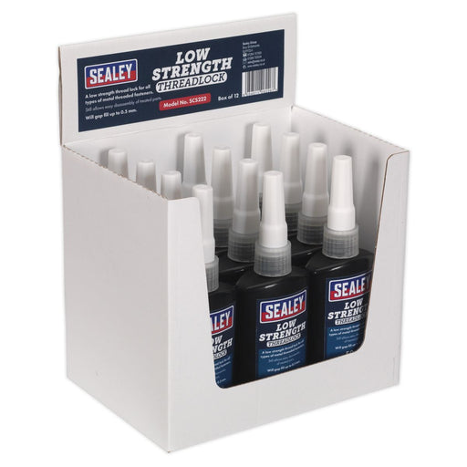 Sealey Thread Lock Low Strength 50ml Pack of 12 SCS222 Sealey - Dynamic Drive