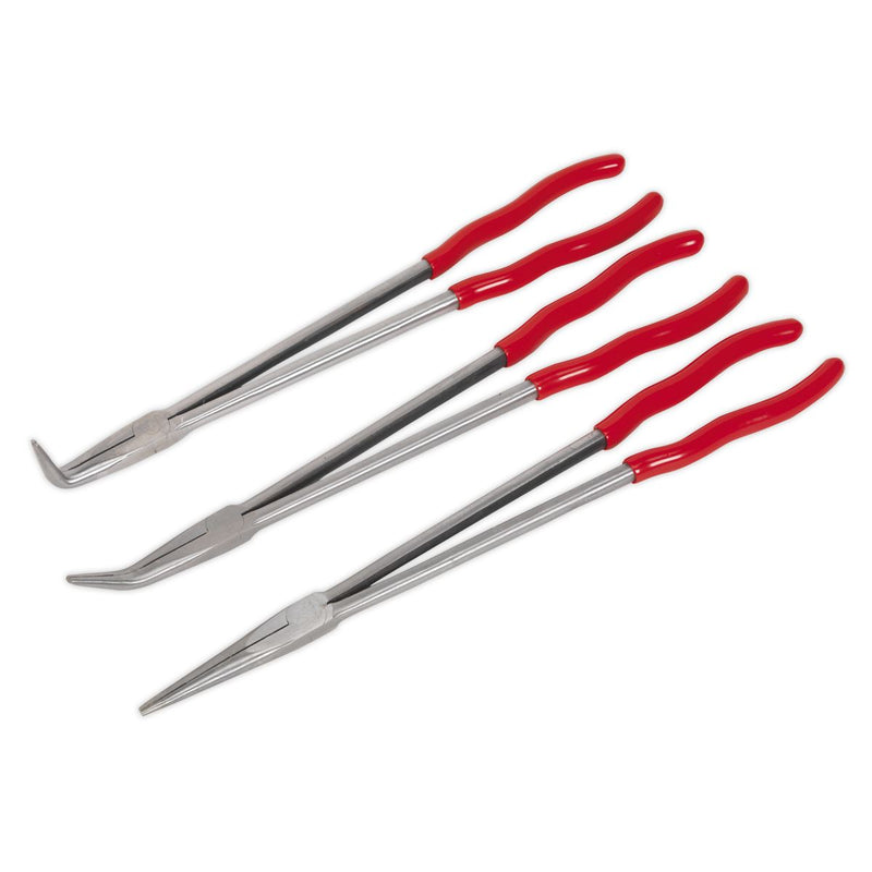 Sealey Needle Nose Pliers Set 3pc Extra-Long 400mm AK8576 Sealey - Dynamic Drive