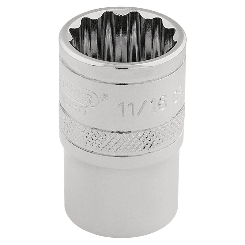 Draper HI-TORQ 12 Point Socket, 3/8" Sq. Dr., 11/16" 49480 Draper - Dynamic Drive