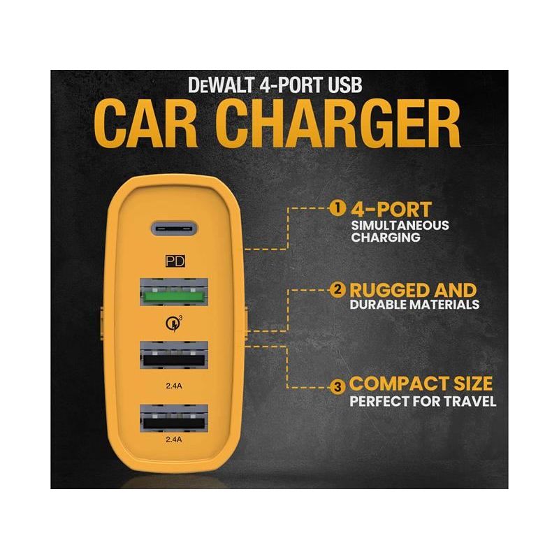 Dewalt Telecoms 4-Port Mobile USB PD Charger 60W DEWALT Telecoms - Dynamic Drive