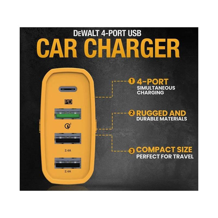 Dewalt Telecoms 4-Port Mobile USB PD Charger 60W DEWALT Telecoms - Dynamic Drive