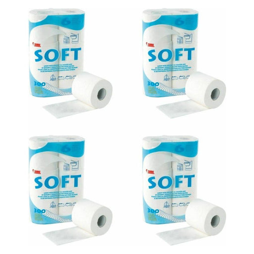 4 x Fiamma Toilet Roll Paper 6 Pack Chemical Loo Tissue Potti Camping Caravan Fiamma  - Dynamic Drive