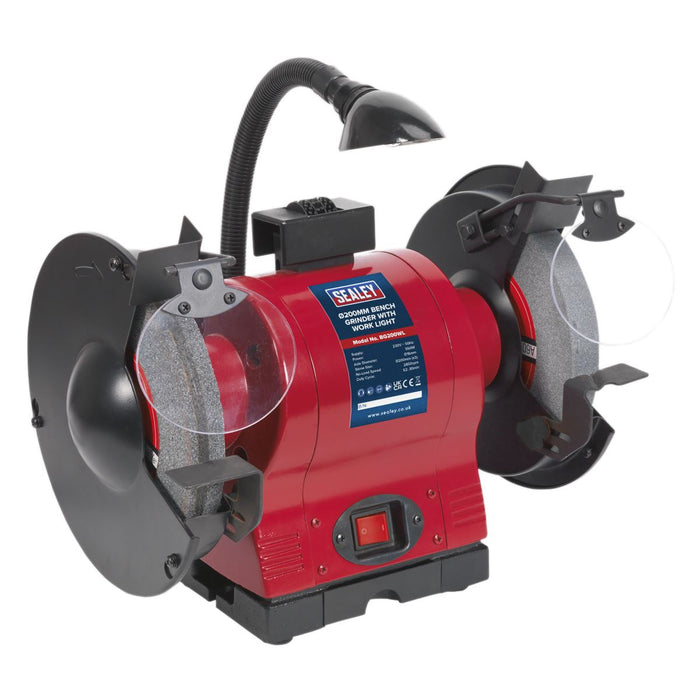 Sealey Bench Grinder 200mm with Work Light 550W/230V BG200WL Sealey  - Dynamic Drive