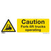 Sealey Warning Safety Sign Caution Fork-Lift Trucks Self-Adhesive Vinyl Pack of Sealey - Dynamic Drive