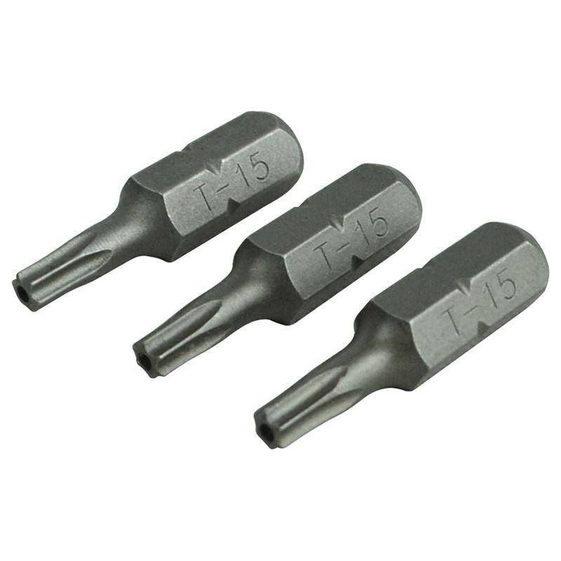 Faithfull Security S2 Grade Steel Screwdriver Bits T15S x 25mm (Pack 3) Faithfull - Dynamic Drive