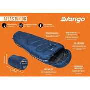 Vango Atlas Junior Junior Ink Blue Sleeping Bag Junior Vango - Dynamic Drive