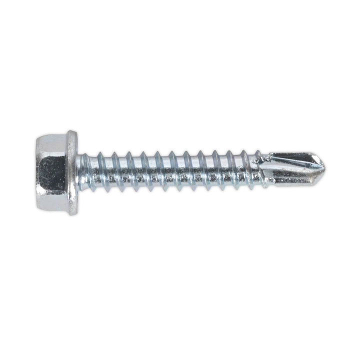 Sealey Self Drilling Screw 4.2 x 25mm Hex Head Zinc Pack of 100 SDHX4225 Sealey - Dynamic Drive