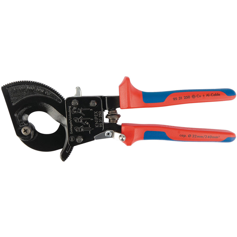 Draper Knipex 95 31 250 Ratchet Action Cable Cutter, 250mm 18555 Draper - Dynamic Drive