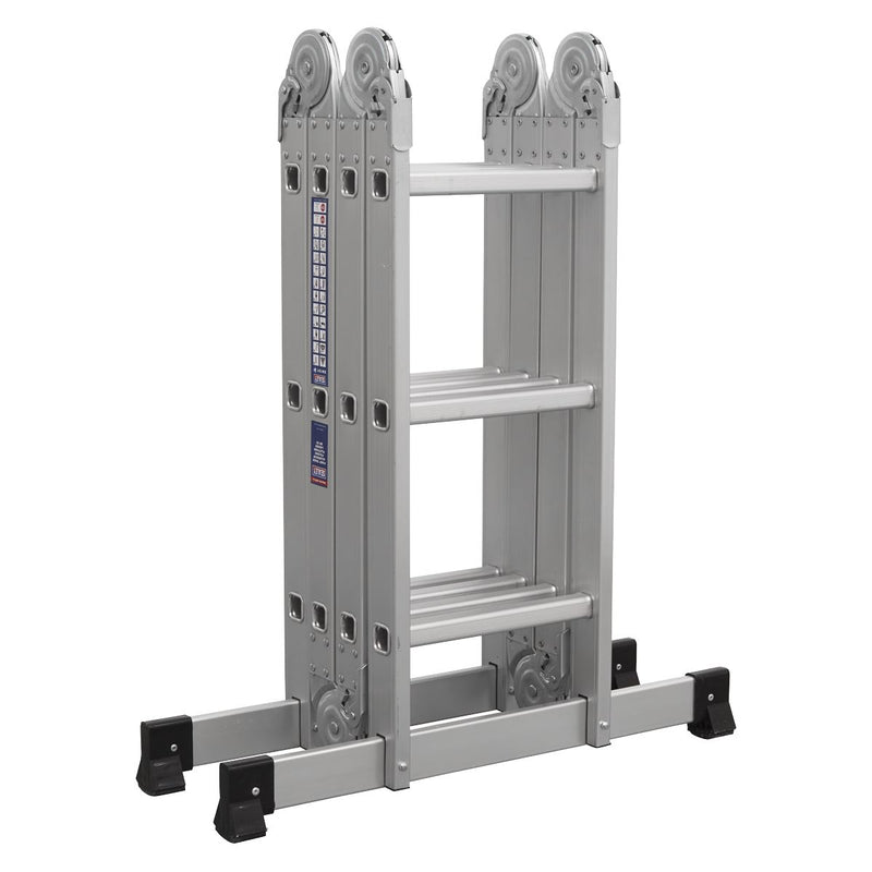 Sealey Folding Platform Ladder 4-Way Aluminium - BS EN 131 AFPL1 Sealey - Dynamic Drive
