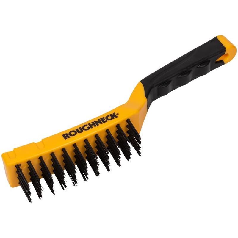 Roughneck Carbon Steel Wire Brush Soft Grip 300mm (12in) - 4 Row Roughneck - Dynamic Drive