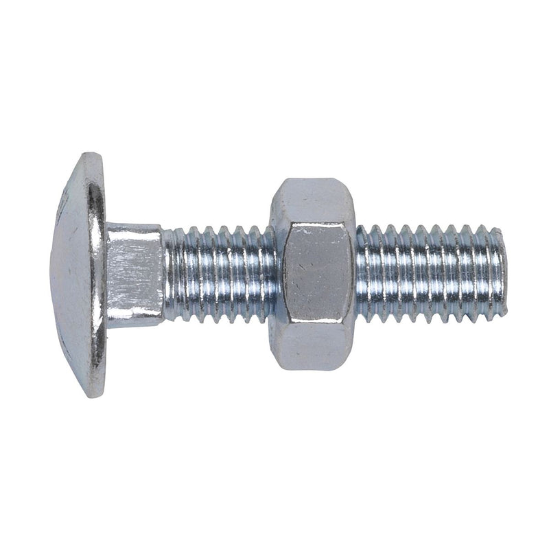Sealey Coach Bolt & Nut M10 x 40mm Zinc DIN 603 Pack of 50 CBN1040 Sealey  - Dynamic Drive