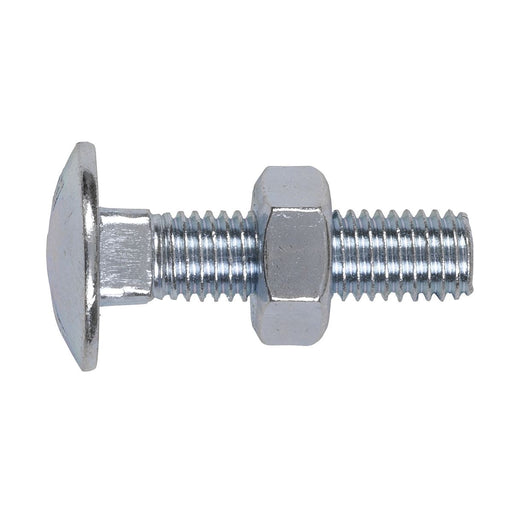 Sealey Coach Bolt & Nut M10 x 40mm Zinc Pack of 50 CBN1040 Sealey - Dynamic Drive