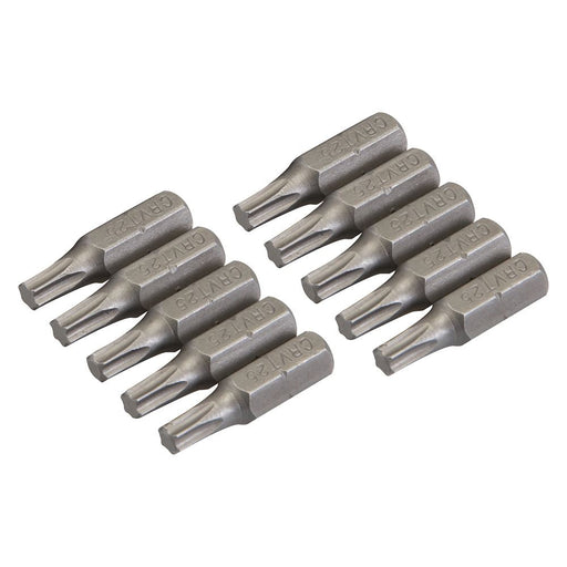 Silverline T25 Cr-V Screwdriver Bits 10pk T25 Silverline - Dynamic Drive