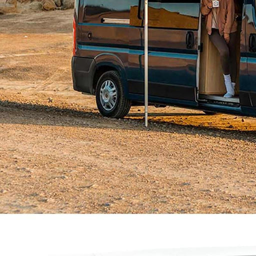 Fiamma Polar White F80S 425 Royal Grey Fabric (07830F01R) Winch Handle Wall Mounted Fiamma - Dynamic Drive