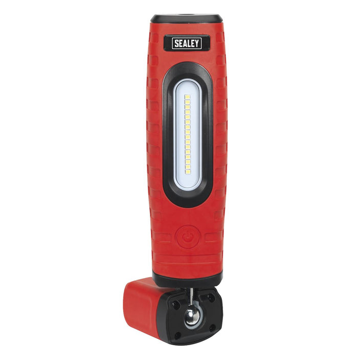 Sealey R/Charge 360 Insp Lamp 16 SMD LED + 3W LED Red 2 x Li-ion LED360PLUSR Sealey  - Dynamic Drive