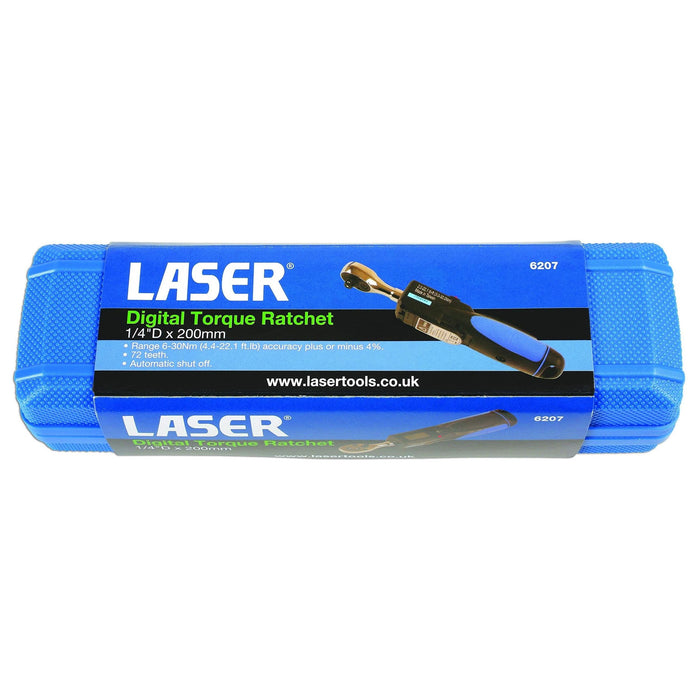Laser Digital Torque Ratchet 1/4"D 6 - 30Nm 6207 Laser - Dynamic Drive