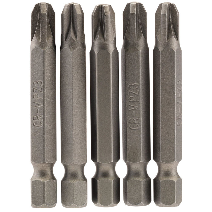Draper PZ Type Insert Bit, 1/4" Hex, 50mm Long, No.3 (Pack of 5) 64286 Draper - Dynamic Drive