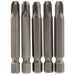Draper PZ Type Insert Bit, 1/4" Hex, 50mm Long, No.3 (Pack of 5) 64286 Draper - Dynamic Drive