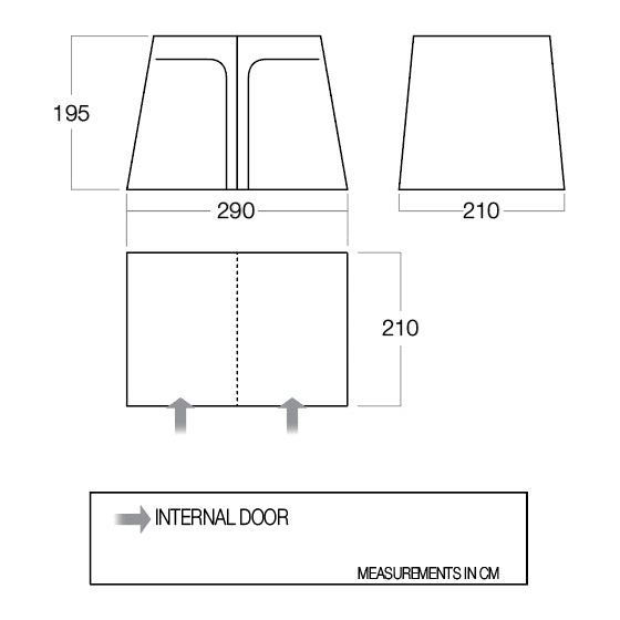 Vango Galli Awning Inner Bedroom Tent Storage Midnight Grey BR005 Sleeps 2 Vango - Dynamic Drive