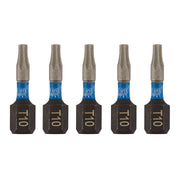 Draper Expert TX-STAR Impact Screwdriver Bits, T10 x 25mm, 1/4" Hex (Pack of 5) Draper - Dynamic Drive