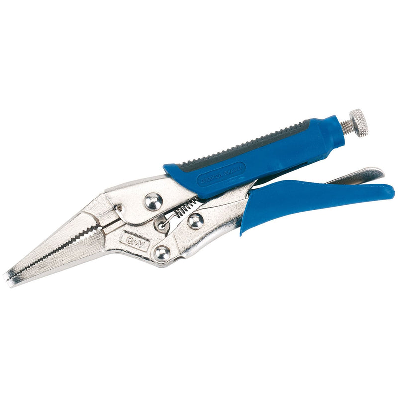 Draper Soft Grip Long Nose Self Grip Pliers, 165mm 89126 Draper - Dynamic Drive