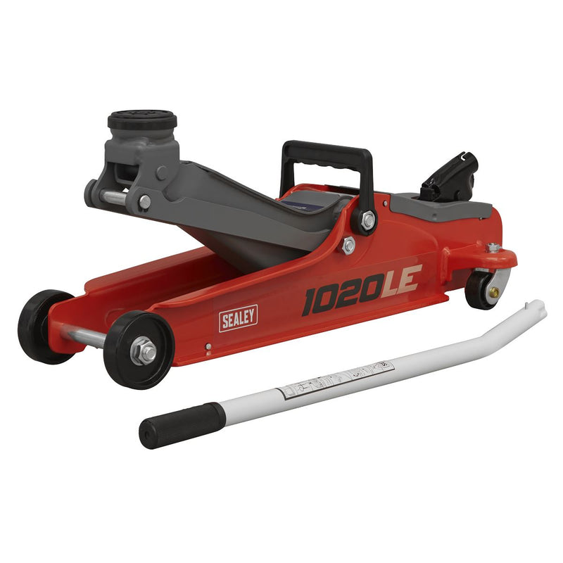 Sealey Low Profile Short Chassis Trolley Jack 2 Tonne - Red 1020LE Sealey - Dynamic Drive