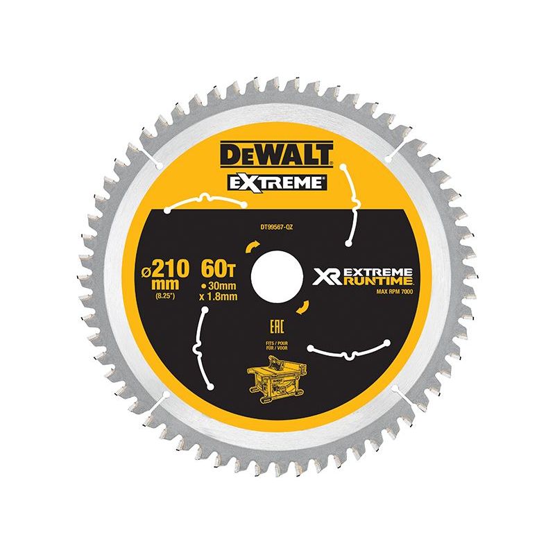Dewalt Power Tools XR FlexVolt Table Saw Blade 210 x 30mm x 60T DeWALT Power Tools - Dynamic Drive