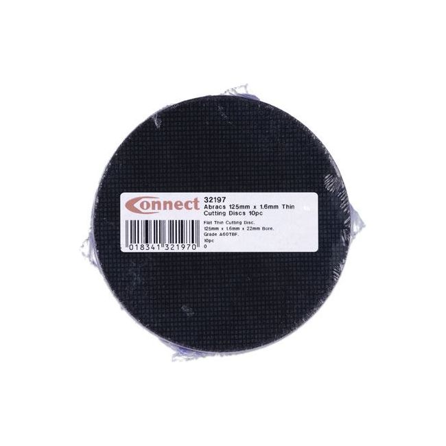 Connect Abracs Extra Thin Flat Cutting Discs 125mm x 1.6mm 10pc 32197 Tool Connection - Dynamic Drive
