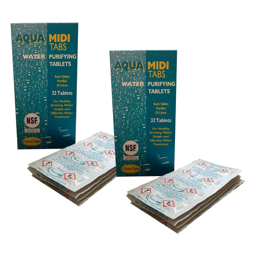64 x Water Purifying Tablets Aqua Midi Tabs Motorhome RV Caravan Campervan Clean Aqua Clean  - Dynamic Drive