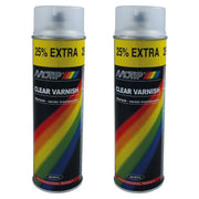 2 x Motip Matt Finish Clear Lacquer Varnish Acrylic Spray Paint Aerosol 500ml Motip  - Dynamic Drive