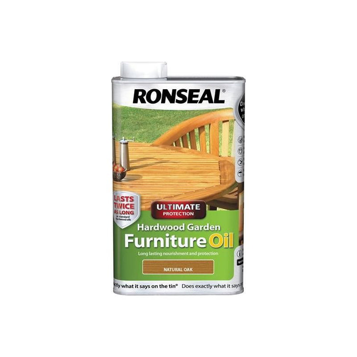Ronseal Ultimate Protection Hardwood Garden Furniture Oil Natural Oak 1 litre Ronseal - Dynamic Drive